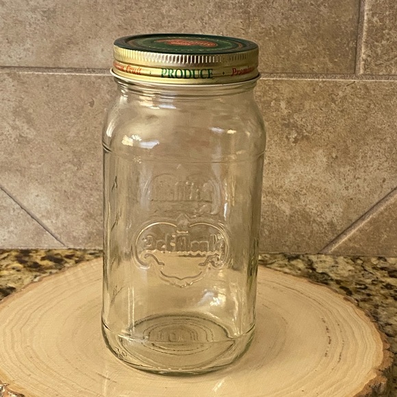 Vintage Rare Del Monte Clear Glass Mason Jar with Lid Storage Canning Lidded Jar - Picture 13 of 13